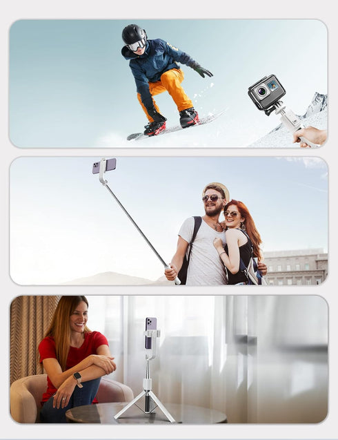 Selfie Stick Tripod with Remote, ANXRE Portable 5 in 1 Selfie Stick Phone Tripod, Wireless Selfie Stick Tripod for Cell Phone Compatible with iPho...