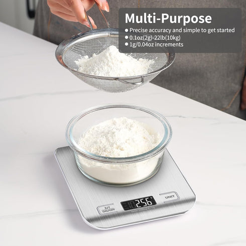 MEIYA Digital Kitchen Food Scale, 11lb Weight Grams and Ounces scale for Meal Prep & Baking Cooking, 6 Units with Tare Function...