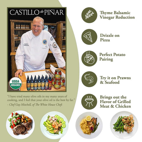 Castillo de Pinar (No Sugar Added) Thyme Balsamic Vinegar Reduction 150ml by Froggit Non GMO...