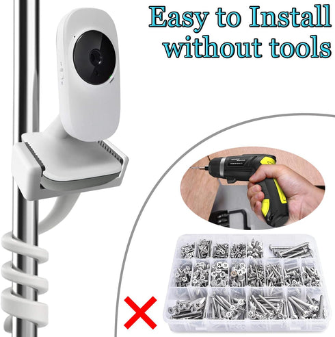 Universal Baby Monitor Mount Holder for Vtech VM3252 VM819, Hello Baby HB30 HB35, and Most 5.3 to 8.1cm Wide Baby Monitors Camera Shelf for Crib C...