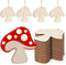 Wooden Spring Ornaments to Paint Mushroom Decoration Cutouts Unfinished 24PCS 3.5 x 3 inches, DIY Blank Unfinished Mushroom Wood Discs Ornament fo...