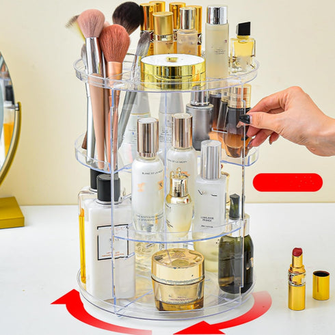 360 Rotating Makeup Organizer?8 Layers Adjustable Transparent Simple Acrylic Desktop Rotating Makeup Skincare Organizers ?Perfume Organizer Suitab...