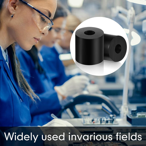 Fabbay Multi Purpose Rubber Spacer Black Rubber Bushings 3/4 Inch OD x 1/4 Inch ID x 3/4 Inch Grommets Rubber Washers for Vibration, Bolts, Home, ...