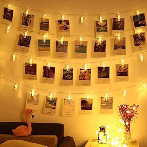 20 Photo Clip String Lights LED Fairy Twinkle Lights for Hanging Pictures,Home Wall Halloween Thanksgiving Christmas Party Wedding Festival Indoor...