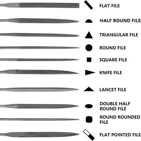KALIM 10PCS Needle File Set High Carbon Steel File Set with Plastic Non-Slip Handle, Hand Metal Tools for Wood, Plastic, Model, Jewelry, Musical I...