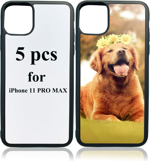 JUSTRY 5 PCS Sublimation Blanks Phone Case Cases Covers Compatible with Apple iPhone 11 Pro Max, 6.5-Inch (2019) Blank Printable Phone Case for DI...