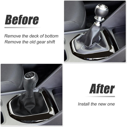 X AUTOHAUX 5 Speed Gear Shift Knob Car Manual Gear Shift Lever for VW Transporter T5/T6 2003-2011 Gear Shifter Head Knob Head Black...