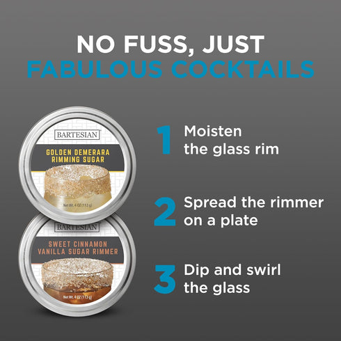 Bartesian Golden Demerara Sugar Cocktail Glass Rimmer - Dessert Cocktails Flavored Sweet Rimming Garnish for Bar Drink Glasses - Professional Home...