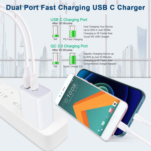 Pixel 8 Pro Charger Fast Charging Block for Google Pixel 8 Pro 7a 7 6 Pro 6a 6 5a 5 4a 4 XL 3a 3 2,20W USB C Fast Wall Charger Box PD Power Adapte...