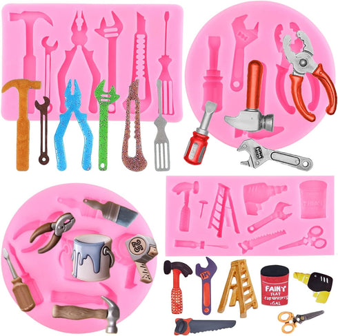 Hand Tools Silicone Mold Construction Tools Chocolate Fondant Molds Combination Wrench Molds For Cake Decorating Cupcake Topper Candy Polymer Clay...