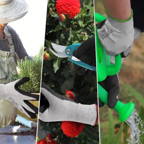 Water Resistant Work Glove,15g Nylon Liner, Nitrile Coating Utility Work Use...