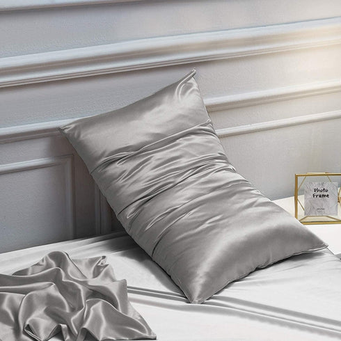 NTBAY Satin Body Pillowcase for Hair and Skin, Luxurious and Silky Pillow case with Envelope Closure, 20x54 Inches, Grey...
