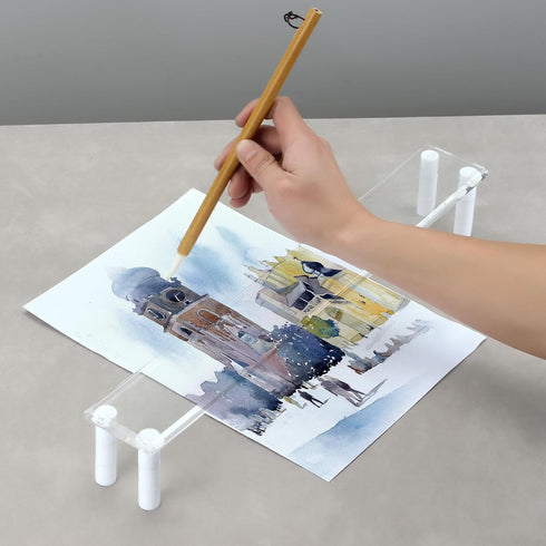 Artist Leaning Bridge Hand, Clear Acrylic Wrist Rest Leaning Bridge Hand Rest for Detailed Painting, Adjustable Height Creative Artist Bridge Art ...