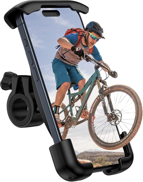 Bike Phone Holder, Motorcycle Phone Mount 360°Rotatable Handlebar Cell Phone Clamp Scooter Phone Clip for iPhone 15 Pro Max/Plus,14/13/12/11,Galax...