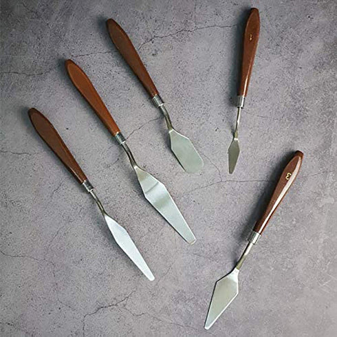 Cake Cream Spatula 5 Pieces/Set Stainless Steel Frosting Baking Pastry Tool Mixing Set Cake Icing Oil Painting Decorating Cream Toner Tool...