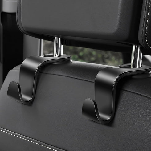 Car Seat Headrest Hook 4 Pack - Universal Auto Seat Hook Hanger Storage Organizer Holder (Black)...