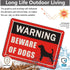 2 Pack Beware of Dog Signs 10 x 7 Inches Metal Dogs Warning Sign for Fence Yard Door Gate Lawn Reflective Sturdy Rust Aluminum Waterproof Easy to ...