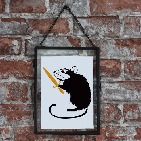 FINGERINSPIRE 6 PCS Banksy Rat Painting Stencil 8.3x11.7inch Reusable Banksy Love Rat Drawing Stencil Mouse Pattern Banksy Theme Stencil for Paint...
