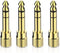 6.35mm (1/4 inch) Male to 3.5mm (1/8 inch) Female Stereo Audio Adapter Converter for Guitar Headphones Amp, Gold Plated 4 Pack...