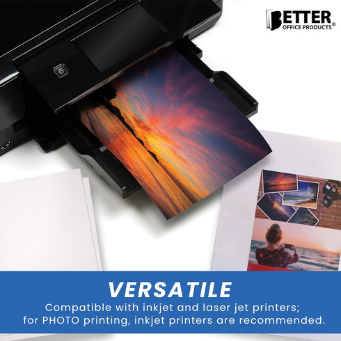 Better Office Products Glossy Photo Paper, 8.5 x 11 Inch, 30 Sheets, 200 gsm, Letter Size, 30-Count Pack...