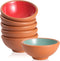 KUYUCU Small Pinch Bowls – 2.5 OZ Terracotta Sauce Cups with 2 Wooden Spoons – Prep Bowls, Dipping Bowls, Soy Sauce Dish, Dessert Bowls - Set of 6...