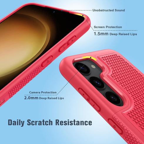 FNTCASE for Samsung Galaxy S23 Case: Dual Layer Heavy Duty Cell Phone Protective Cover Shockproof Rugged with Non-Slip Textured - Military Drop Pr...