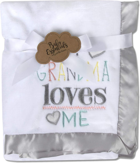 30x40 Fleece Baby Nursery Blanket with Satin Trim for Boys, Girls, and Unknown Gender Baby (Grandma's Love)...