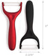 Cooking Light Ceramic Peeler Set with Ultra Sharp and Durable Blades, Ergonomic Handles Black and Red Kitchen Tools, 2 Piece, Black/Red...