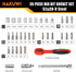 35 Pieces 1/4 inch Drive Socket Ratchet Wrench Set, Mini Ratcheting Wrench with Bit Socket Set Metric and Extension Bar for Auto Repairing...