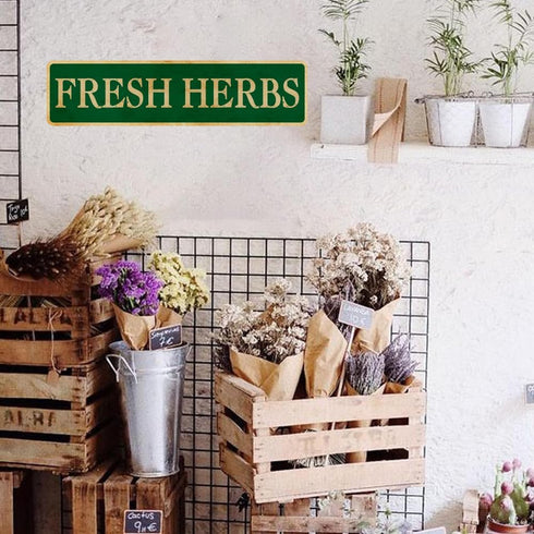 Garden Signs, Funny Garden Signs Fresh Herbs Street Sign, Wall Decor for Home/Driveway/Man Cave/Bar, Quality Metal Signs 16x4 Inch (Fresh)...