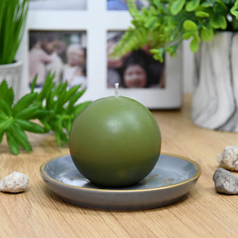 Zest Candle 6-Piece Ball Candles, 3-Inch, Sage Green...