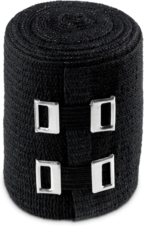 ACE 4 Inch Elastic Bandage with with Clips, Black, Great for Leg, Shoulder and More, 1 Count...