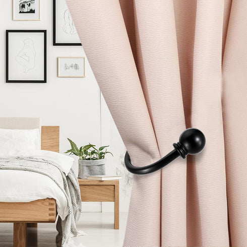 Sumnacon Set of 4 Decorative Curtain Holdbacks, Wall Mounted Aluminum Alloy Window Drapery Tiebacks for Bedroom, Livingroom Office Come with Screw...