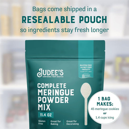 Judee’s Complete Meringue Powder Mix 11.4 oz - Great for Baking and Decorating - No Preservatives - Gluten-Free and Nut-Free - Make Meringue Cooki...