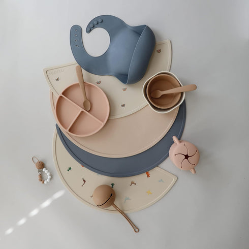 mushie Silicone Placemat for Kids | BPA-Free Non-Slip Design (Dinosaurs)...