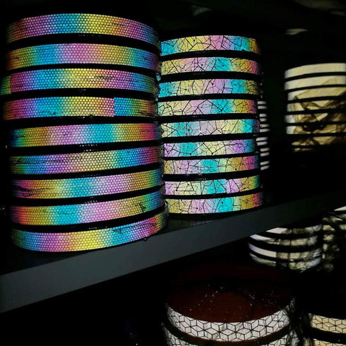 Colorful Rainbow Reflective Webbing Ribbon Fabric Tape Trim Strip for Clothing DIY Crafts Sew On 20mm x 23m...