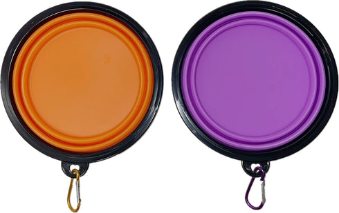 Large Portable Collapsible Pet Bowl, Foldable Food & Water Dish for Dogs & Cats, Ideal for Travel, Hiking, Camping & Outdoor Activities (Purple + ...