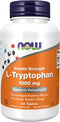 NOW Supplements, L-Tryptophan 1,000 mg, Double Strength, Encourages Positive Mood*, Supports Relaxation*, 60 Tablets...