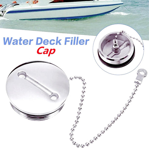 1Pack Cabin Hardware Deck Fill Cap 316 Stainless Steel Boat Accessories Boat Parts Deck Fill Replacement Cap Silver (Size: with 2" hose)...