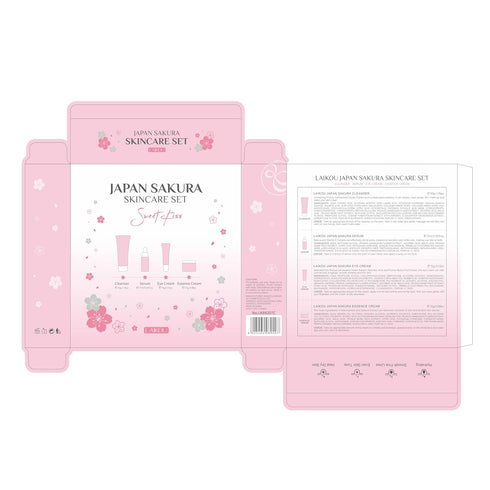 Skin Care Set JAPAN SAKURA Beauty Gift Sets Skin Care Kit with Cleanser, Serum, Eye Cream, Face Cream Travel Kit for Women Mom Wife Teen Girls Gen...