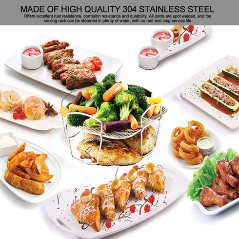 Air Fryer Rack for Air Fryer - 304 Stainless Steel Air Fryer Accessories Dehydrator Rack Toast Rack Grill Air Fryer Accessories...