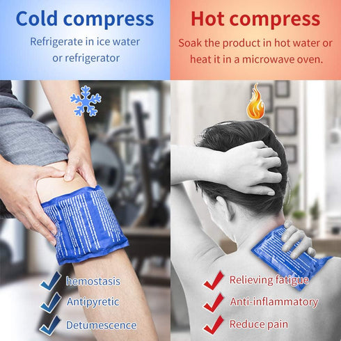 Gel Ice Packs for Injuries- Adjustable Wrap for Pain Relief Ice Pack+Heat Pack ? Non-Toxic Smooth Reusable, Support Rehabilitation, Flexible Thera...