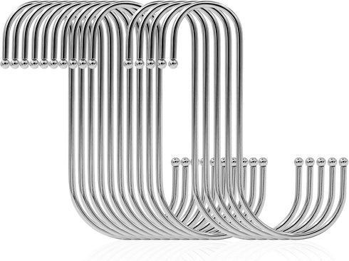 SumDirect Heavy Duty S Hooks - 5 Pack 5.7 Inch Extra Large Meta Stainless Steel S Shaped Hooks for Hanging...