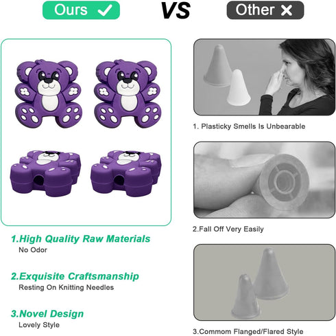 10 pcs Knitting Needle Stoppers Point Protectors Knitting Accessories and Supplies Knitting Tools Knitting Starter kit Beginner for Knitting Gifts...