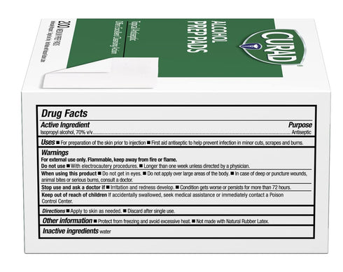 Curad Alcohol Disinfectant Prep Pads, 2-ply, Medium Size, 200 Count...