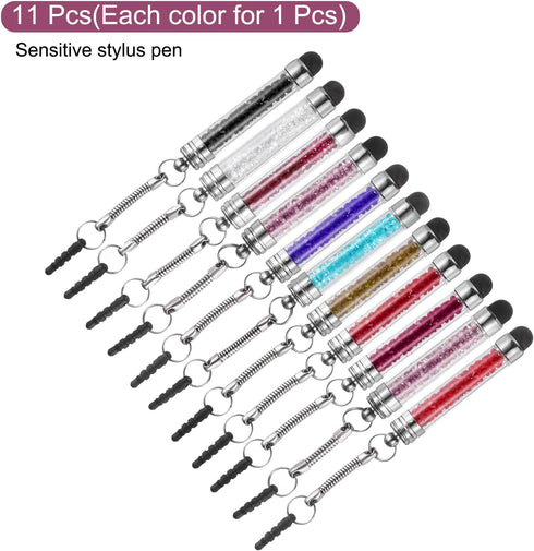 MECCANIXITY 11pcs Stylus Pen for Touch Screens Mini Crystal Diamond Capacitive Pens for Universal All Touchscreen Devices...