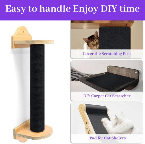 Cat Scratch Mat,Trimmable Self-Adhesive Cat Scratch Furniture Protector Cat Scratching Post Carpet Covered 78.7"x15.8" Cat Couch Protector from Ca...