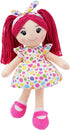June Garden 18" Snuggle Cuties Sophie - Soft Cuddly Plush Doll Gift for Girls - Huggable Rag Doll - Pink L...