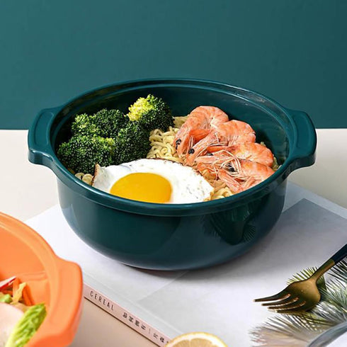 Microwave Ramen Cooker Noodle or Soup Bowl Perfect for Breakfast, Microwave Bowls with Lids Ideal for Dorm Room Essentials for Girls Boys,Office, ...