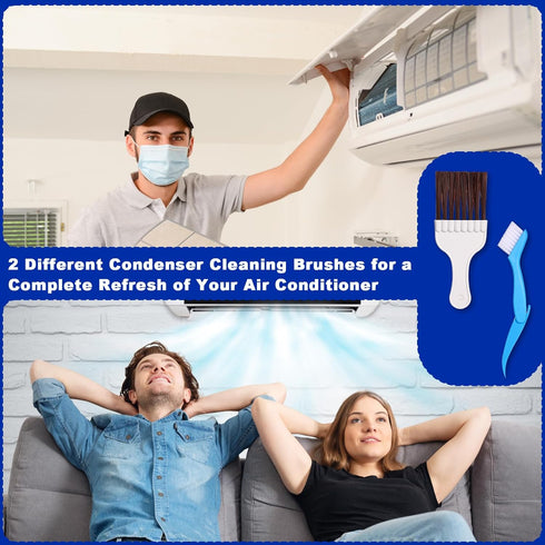 5pcs Air Conditioner Fin Cleaner Set, 3 Different AC Fin Comb Condenser Fin Straightener 2 Different Brush Condenser Air Refrigerator Fin Cleaner ...